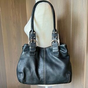 TIGNANELLO Black Leather Handbag Shoulder Bag